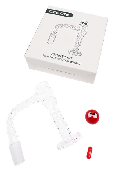 Vine terp slurper quartz banger spinner kit with colorful quartz bead accessories for dab displays