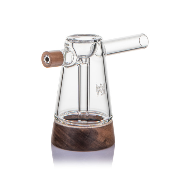 MJ Arsenal Alpine Mesa bubbler made from borosilicate glass with lathed black walnut accents
