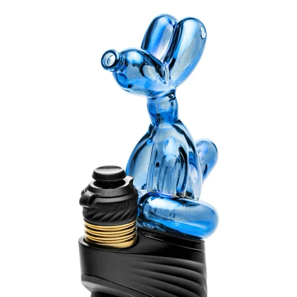 HEMPER Balloon Dog Puffco Peak glass top centered on white for smoke shop accessory displays