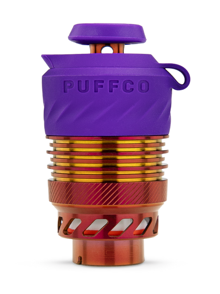 Close view of the Puffco Plasma 3DXL Chamber showing the XL Joystick Cap and branded chamber housing