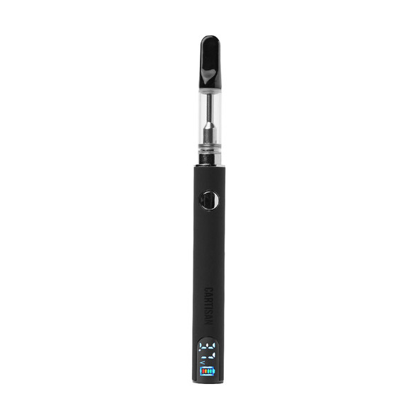 Cartisan Pro Pen NEO 650 black 510 battery with compatible cartridge attached and digital display
