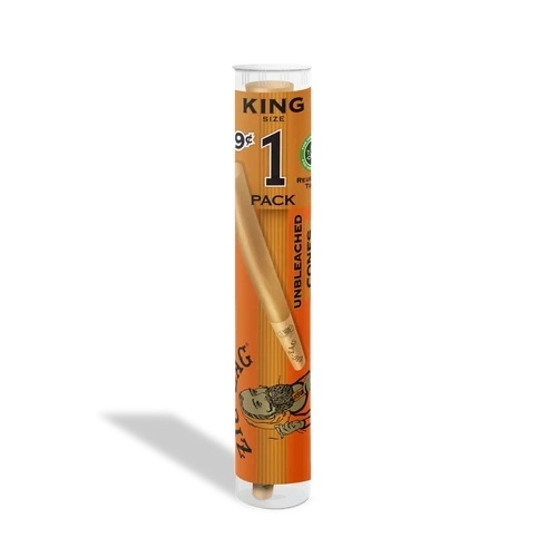 Zig-Zag King Size unbleached paper cone tube in orange packaging marked 1-pack and pre-priced at 99¢
