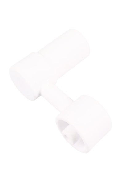 Dual-sized 14.5/18.8 mm female sidecar ceramic domeless nail, underside cup detail on white; head-shop wholesale accessory.