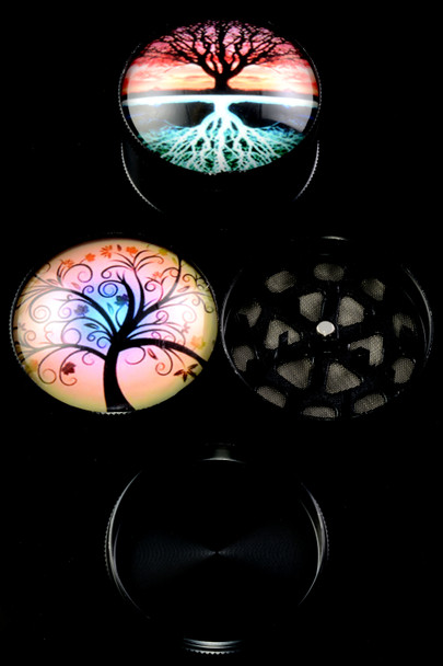 52mm Zinc Alloy 3 Part Tree Design Grinder - G0346