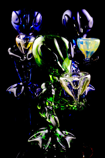 Unique Colored Glass Alien Bubbler - B1175