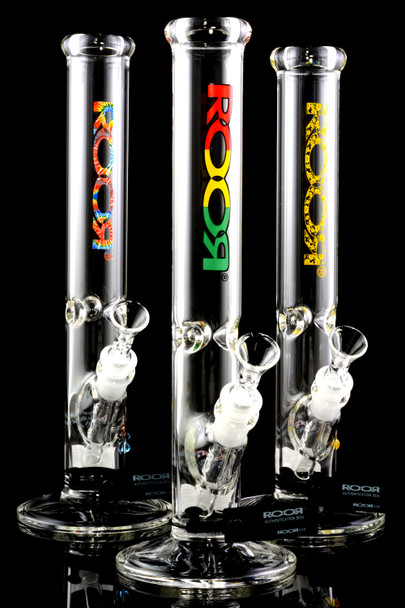 Wholesale authentic RooR 14" 5mm thick glass straight shooter water pipes.
