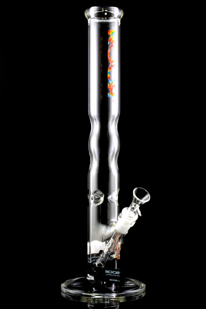 RooR 18" Glass on Glass 50mm Narrowing Straight Shooter Water Pipe with Ice Pinch - WP2169