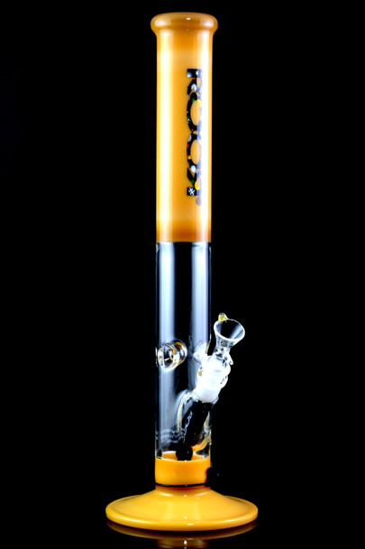 RooR 18" Glass on Glass Colored Straight Shooter Water Pipe with Ice Pinch - WP2173