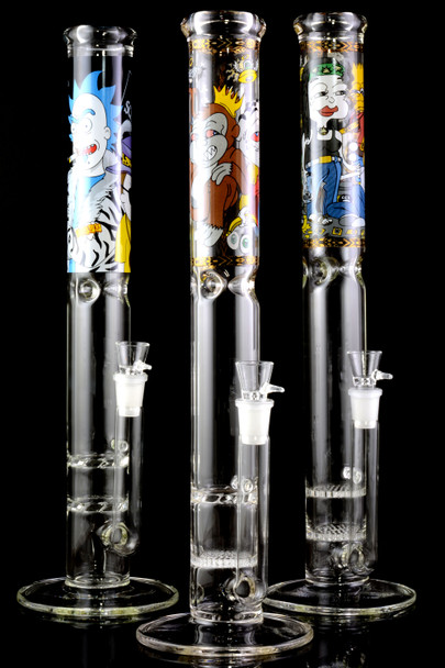 (US Made) Large Stemless GoG Decal Straight Shooter Water Pipe with Double Percs - WP2253