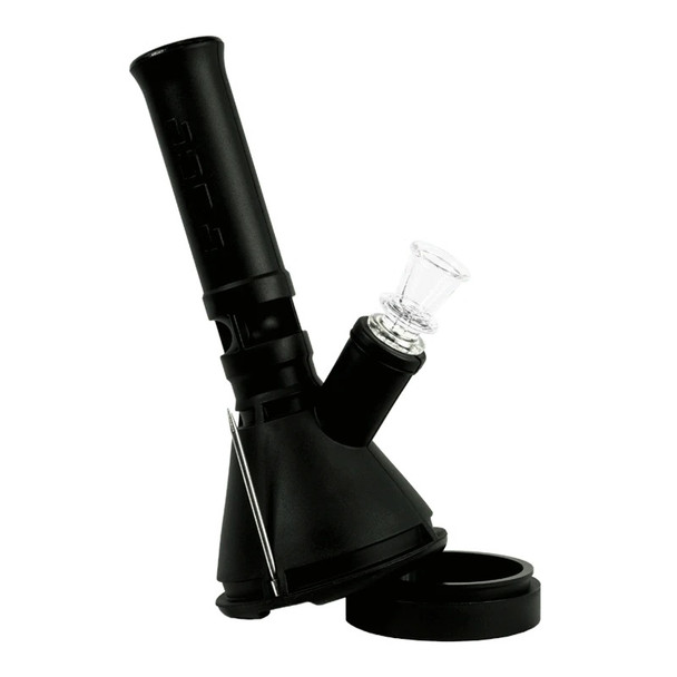 Black Eyce mini beaker silicone water pipe with glass bowl and removable base cap, wholesale smoke gear