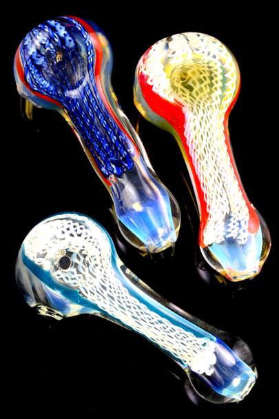 Color Changing Colorful Striped Glass Pipe - P2441