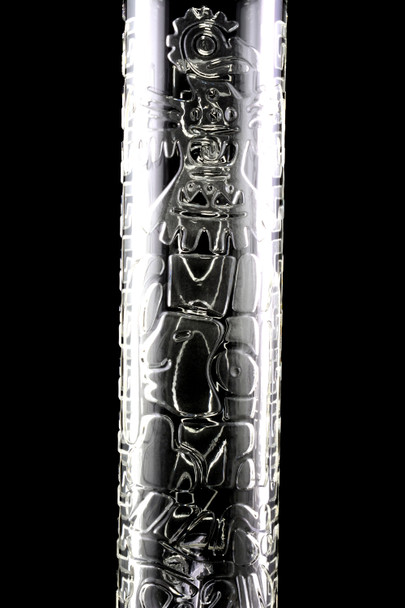 RooR Custom 5mm Thick GoG Flamepolished Aztec Straight Shooter Water Pipe - WP2534