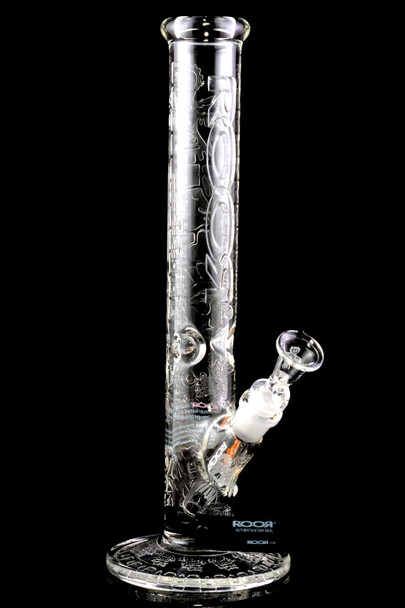 RooR Custom 5mm Thick GoG Flamepolished Aztec Straight Shooter Water Pipe - WP2534