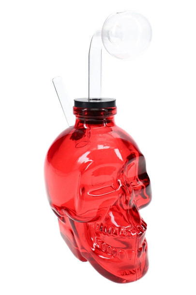 (US Made) 4" Thick Colored Glass Skull Oil Burner Rig – OIL112