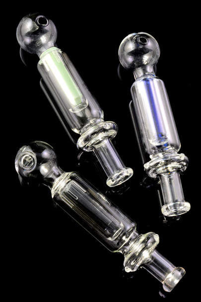 Clear Glass Oil Burner Pipe with Colored Perc - OIL138