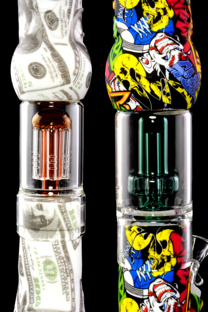 Medium Glass/Silicone Decal Beaker Water Pipe with Perc - WP2565