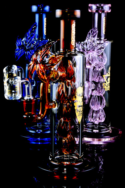 Small GoG Straight Shooter Stemless Vining Leaves Dab Rig - WP2596