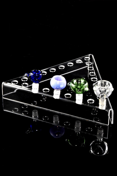 Triangular Acrylic Bowl Display, 24-Slot - M0378