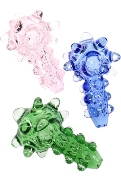 4.5" Thick Colored Marbles Glass Pipe - P2635