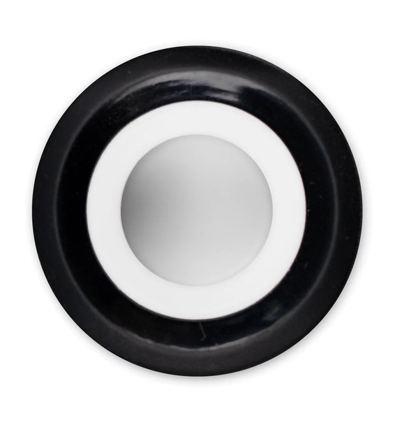 Top-down view showing white glazed ceramic bowl ring—premium head-shop replacement chamber for Puffco Proxy.