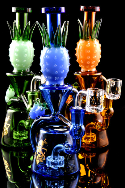 Small Colored Pineapple GoG Recycler Dab Rig with Showerhead Perc - WP2723