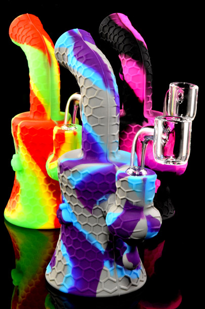 Colorful Silicone Beehive Design Dab Rig - WP2732