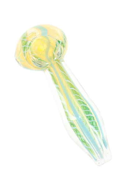 3.5" Colorful Color-Changing Striped Glass Pipe – P2657
