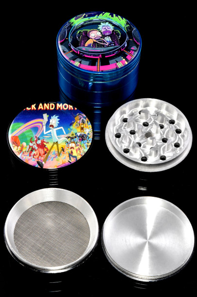 Colored 4 Part R&M Sticker Aluminum Grinder - G0439 | Wholesale Smoking ...