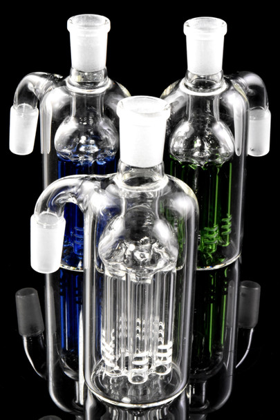 14.5mm Male to Female 90 Degree Glass Ash Catcher with Tree Perc - BS809