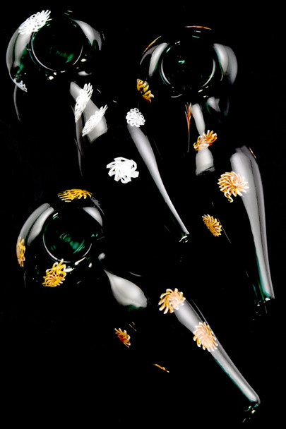 Dotted Net Teal Colored Glass Pipe - P2720