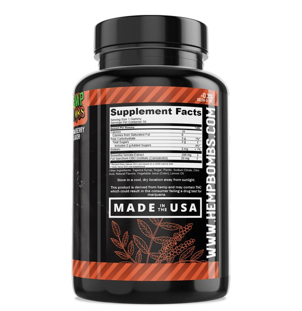 50 Count Boswellia Strawberry Flavored CBD Gummies - CBD305