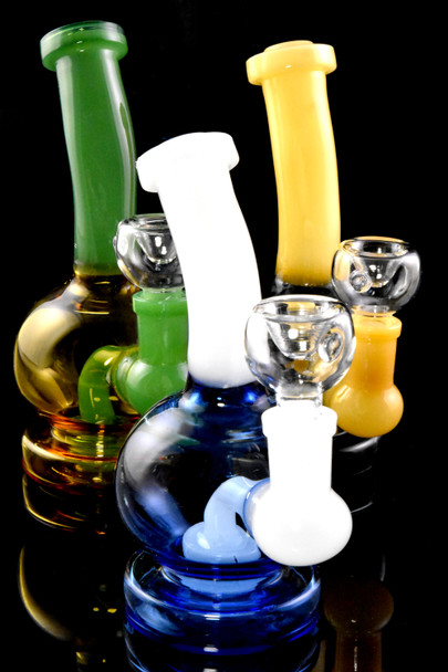 Small Round Colorful Glass on Glass Water Pipe with Showerhead Perc - WP2787