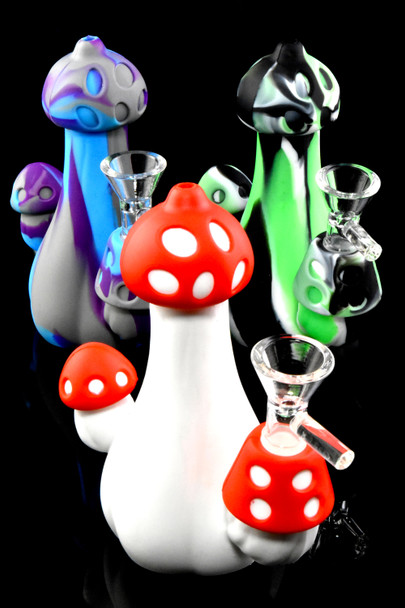 Mini Colorful Silicone Mushroom Water Pipe - WP2801