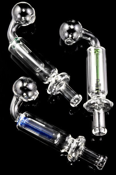 Bent Clear Glass Oil Burner Pipe with Colored Perc - OIL169