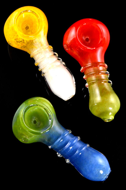 Small Multicolor Frit Coil Glass Pipe - P2727