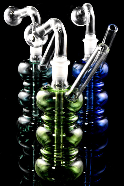 Colored Glass on Glass Oil Burner Rig with Carb - OIL172