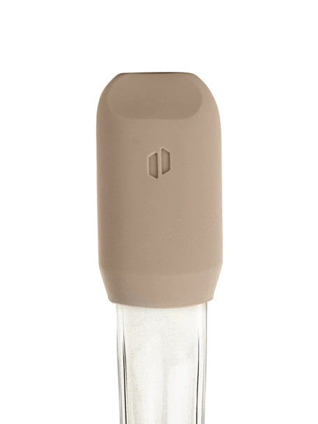 Desert silicone mouthpiece cover on glass tip, front view—durable wholesale Proxy part for hygienic sharing and travel.