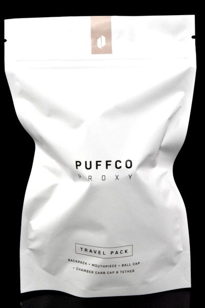 Puffco Proxy Desert Travel Pack retail pouch, front-facing studio shot—shelf-ready packaging for smoke-shop displays.