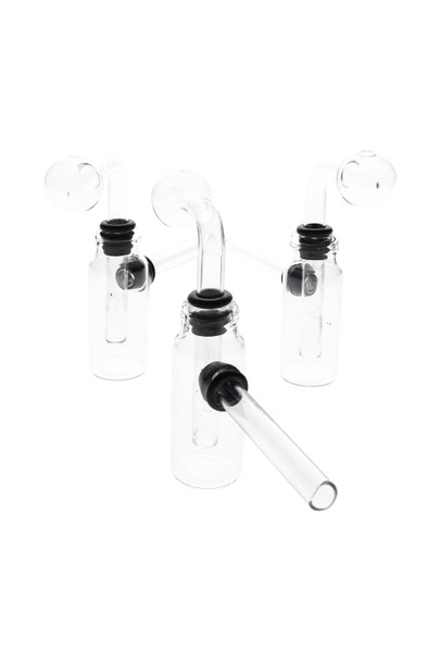 (US Made) 2.5" Extra Mini Glass Bottle Oil Burner Bubbler Rig - OIL175
