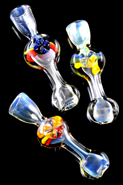 Small Color Changing Striped Glass Chillum - C0329