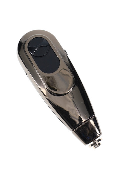 Gunmetal Solopipe Elektra self-lighting pipe three-quarter angle, compact 3.5" unit with oval control slider for B2B head-shop inventory. Gunmetal Solopipe Elektra self-lighting pipe three-quarter angle, compact 3.5" unit with oval control slider for B2B head-shop inventory.