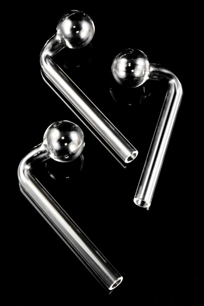(US Made) Clear Thick Glass L-Shaped Oil Burner Pipe – OIL180