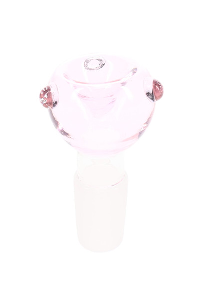 Pink 18.8 mm male colored glass bowl with frosted joint, wholesale glass water pipe part