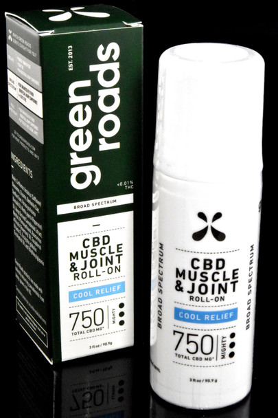3oz roll-on 750mg CBD pain cream with icy cooling action made by Green Roads.