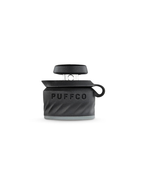 Wholesale Puffco Peak Pro Joystick Cap Onyx, side profile against white, compact airflow joystick and silicone base highlighted.