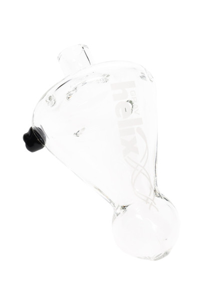 Wholesale clear glass Grav Helix chillum with colored marble.