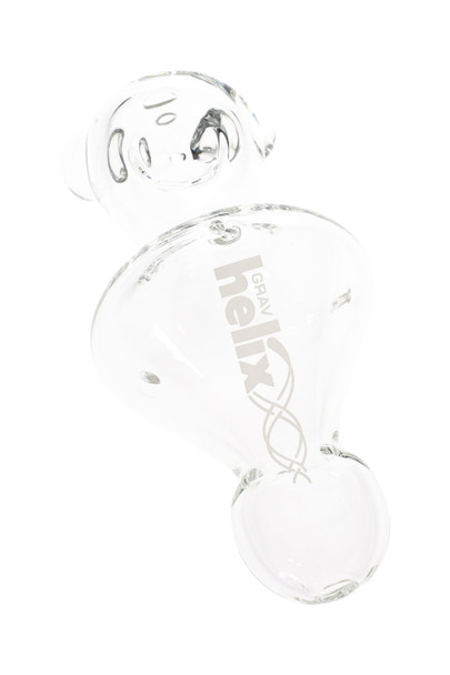 Wholesale clear glass Helix pipe with flat mouthpiece.