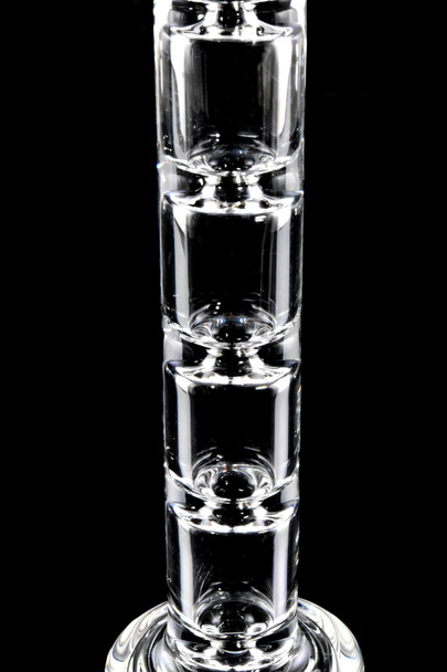 Close-up of GRAV Upline ladder perc stack showing multiple restriction chambers on 38 mm tubing; clear detail shot for B2B head-shop product listings.