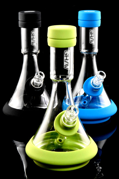 Grav Deco Beaker Water Pipe with Silicone Skin - WP2918