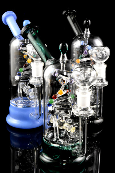 8.5" Small Stemless GoG Colorful Double Helix Water Pipe - WP2964
